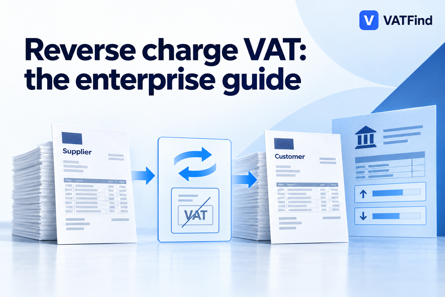 Reverse charge VAT enterprise guide cover with VATFind name and logo